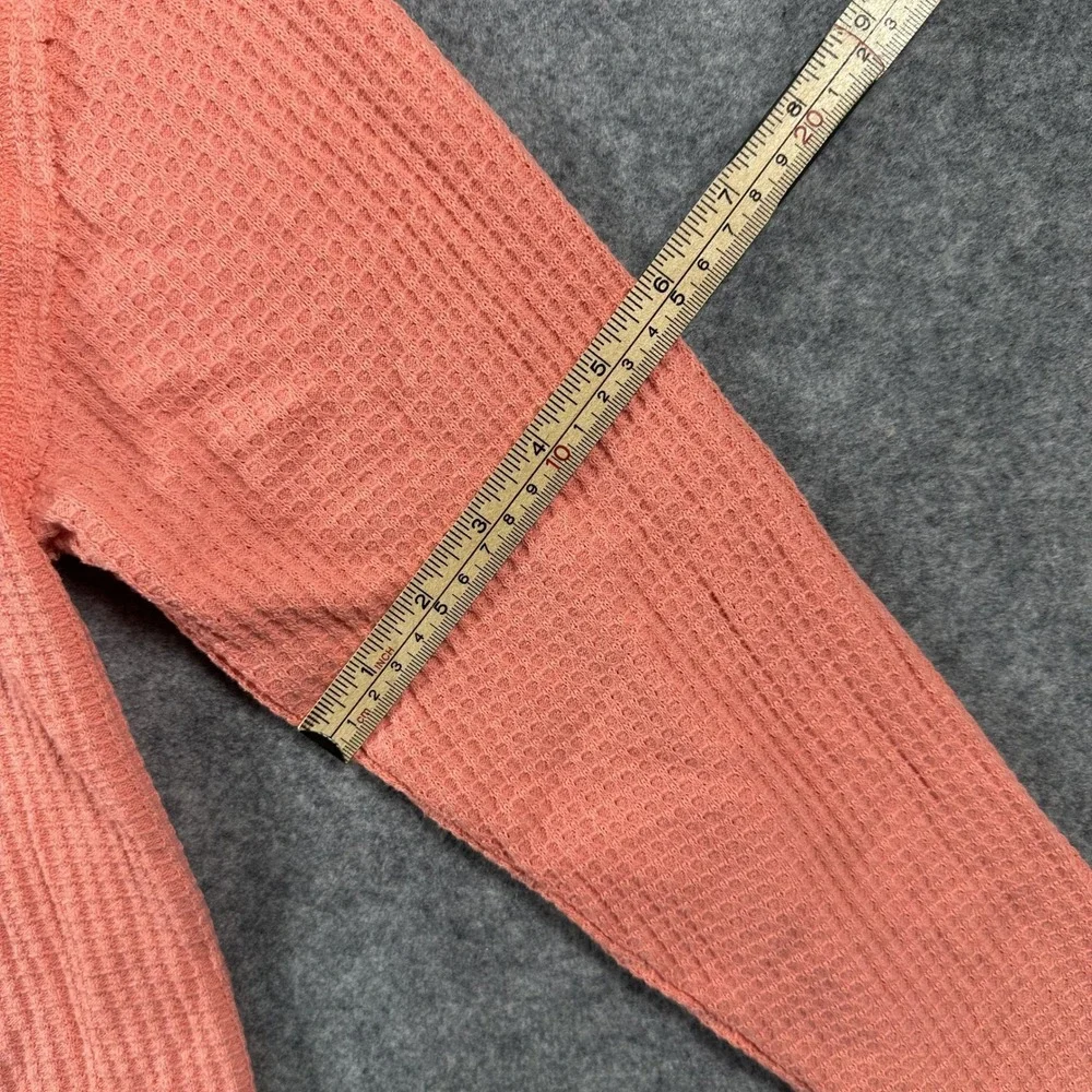 Art Class Waffle Knit Long Sleeve Top XL (14/16) Coral Pink Textured Thermal